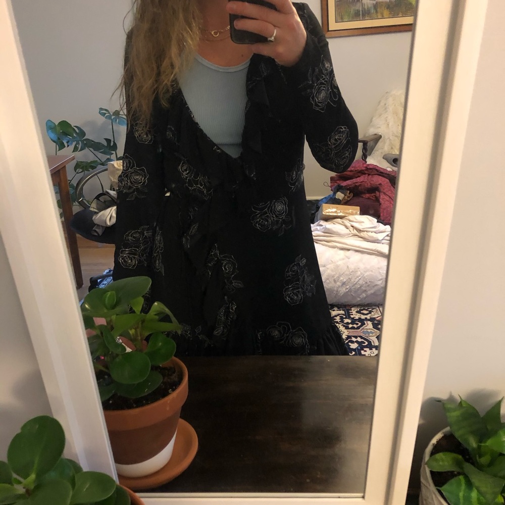 Black flower dress